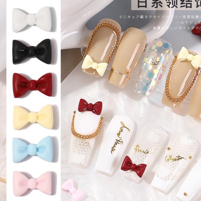 set 30 cái charm nơ trang trí móng