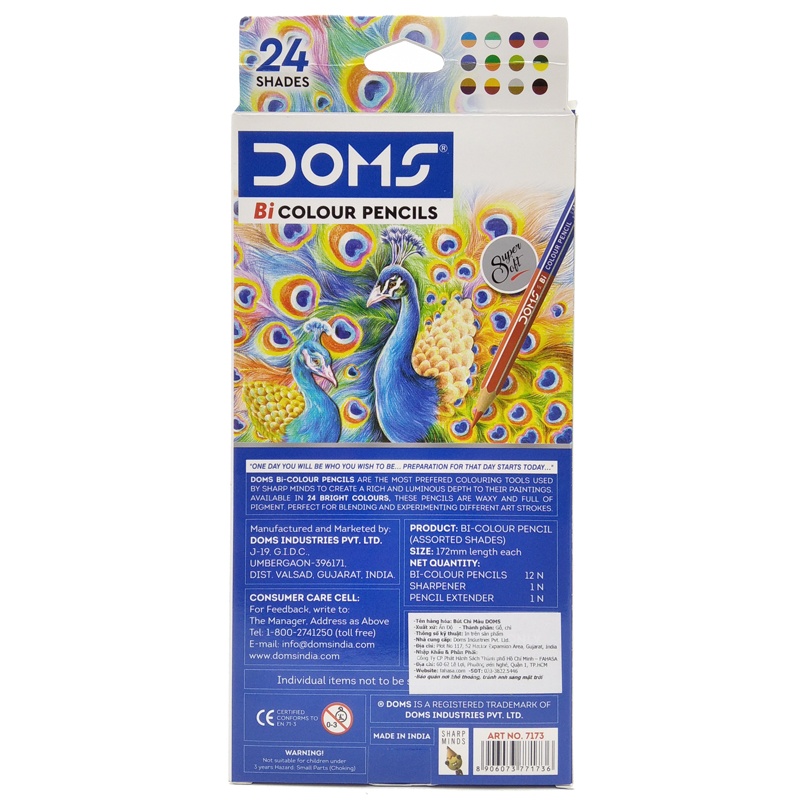 Hộp 12 Bút Chì Màu 2 Đầu - DOMS 7173