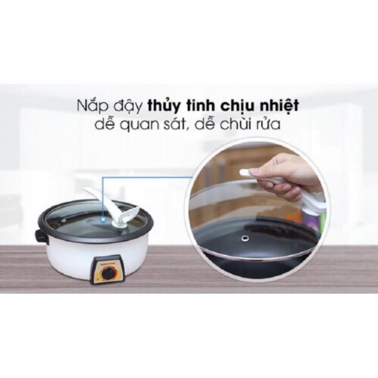 Nồi lẩu điện 4lit Sunhouse lõi rời nấu canh hầm thịt kho cá.