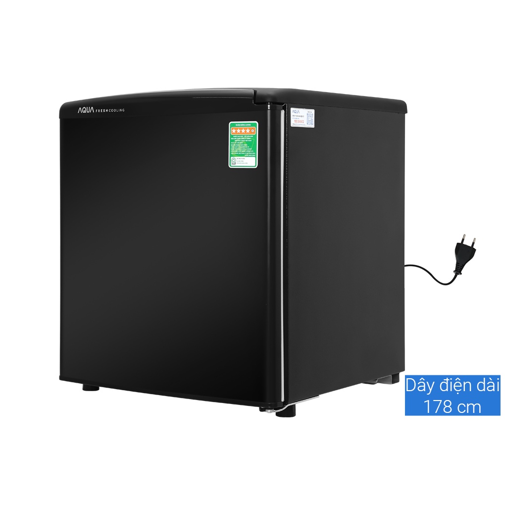 Tủ lạnh Aqua 50 lít AQR-D59FA(BS) - Thiết kế nhỏ gọn, Màu đen sang trọng, Khay kính chịu lực, Miễn phí giao hàng HCM.