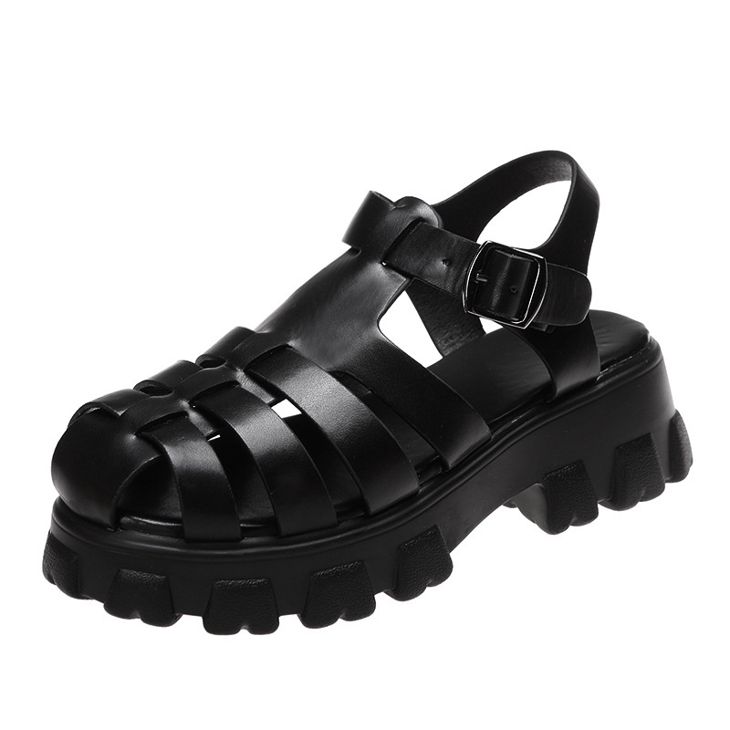 Sandal Đế Dày Tăng Chiều Cao Hở Ngón Quai Chéo Phong Cách Mới Mùa Hè 2022 Có Size Lớn Cho Nữ