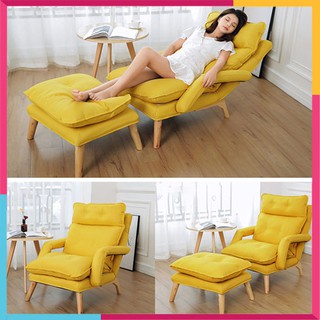 Ghế lười nằm thư giãn đọc sách cao cấp khung kim loại chắc chắn vải lanh nằm thoáng mát dễ dàng vệ sinh