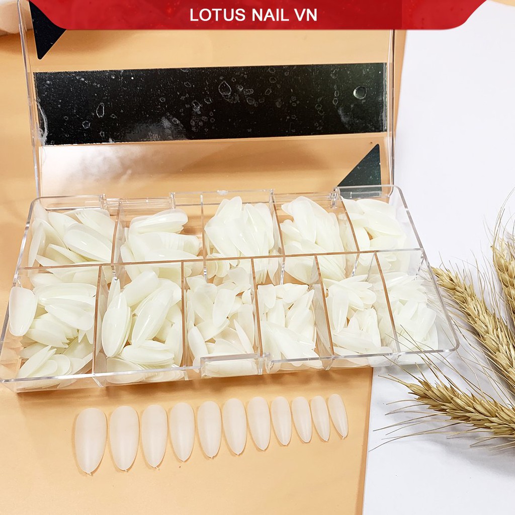 Móng úp nhọn ngắn,  móng úp tròn nhọn nhám sẵn Lotus đủ size từ 0-9