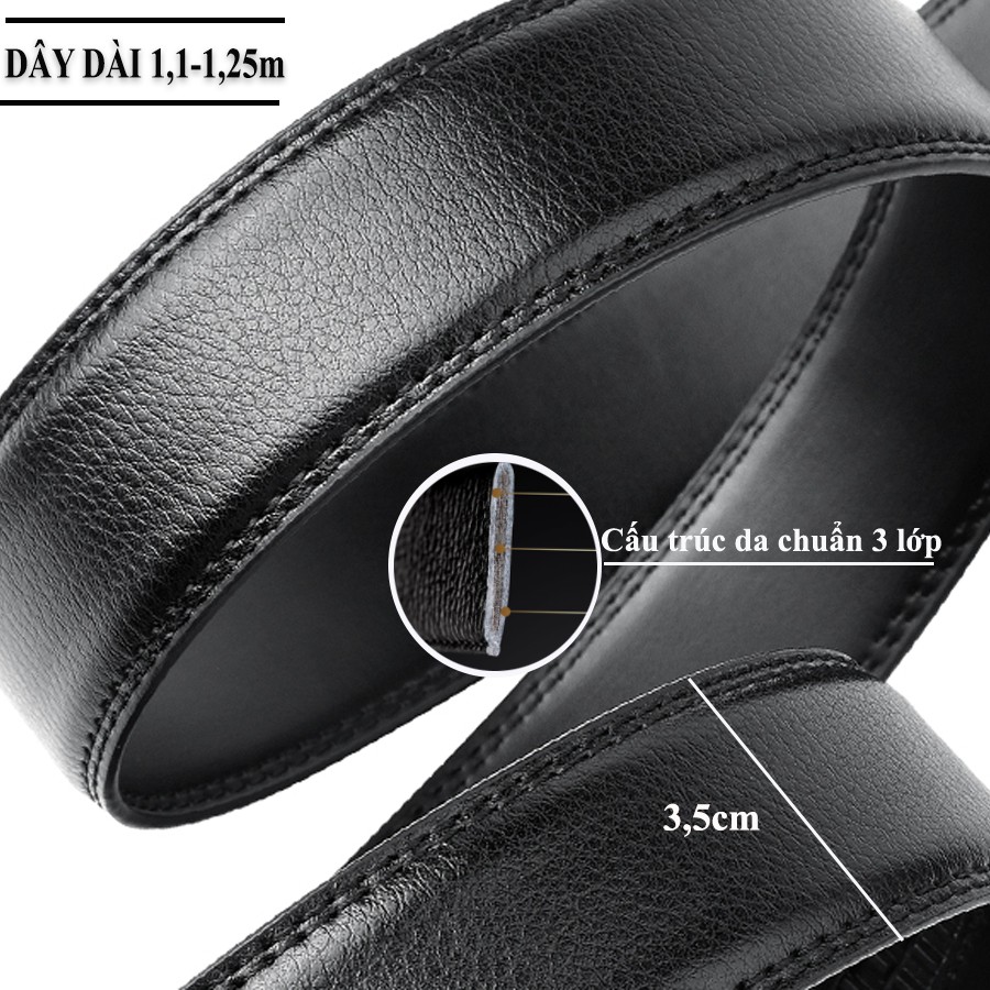 Thắt Lưng Nam Hàng Hiệu Cao Cấp, Dây Nịt Da X01, Khóa Kim Loại Tự động, Bản 3,5cm, Phù Hợp Thời Trang Công Sở