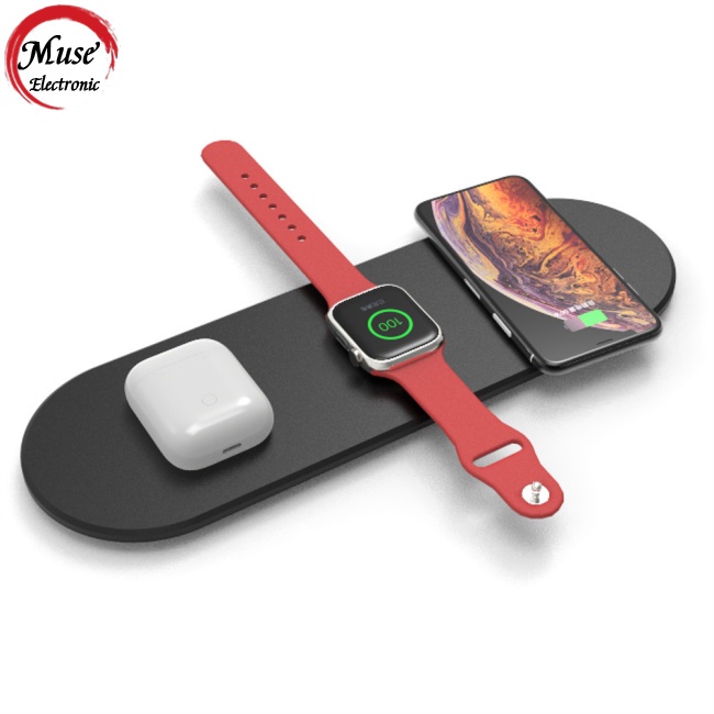 Đế Sạc Nhanh Không Dây 3 Trong 1 Qi Tương Thích Với Iphone 11 X Xs Max Xr Airpods Pro Iwatch