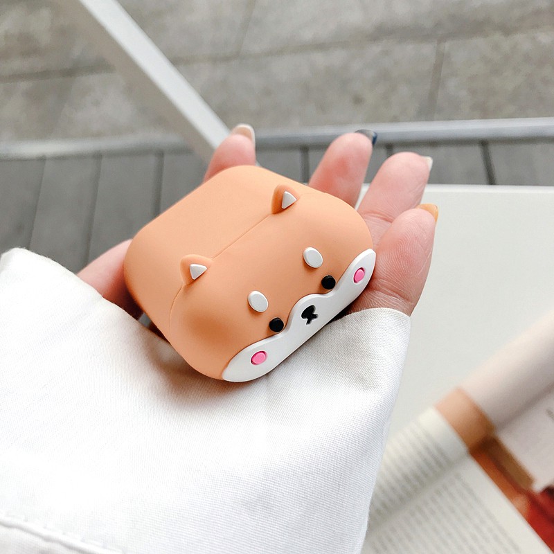 Bao airpod  Vỏ tai nghe airpod hình chú có corgi ngộ nghĩnh ,  airpod 1, 2, pro ( hàng cao cấp loại xịn dầy dặn )