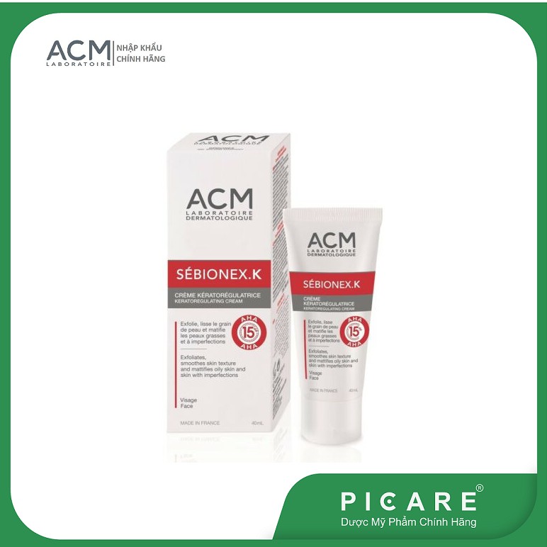 Kem hỗ trợ giảm bã nhờn, ngăn ngừa mụn ACM Sebionex K Cream 40ml