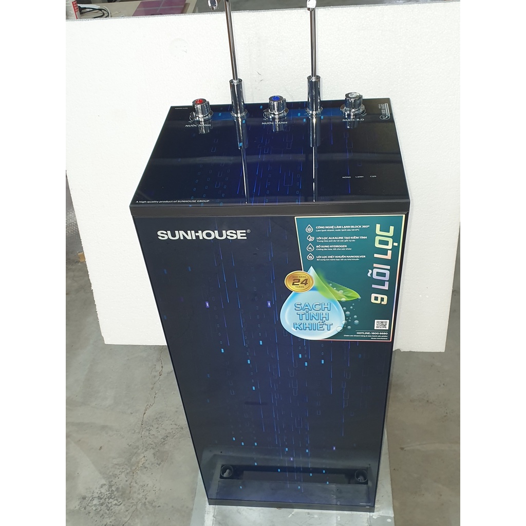 Máy lọc nước RO nóng nguội lạnh Sunhouse SHA76215CK 9 lõi