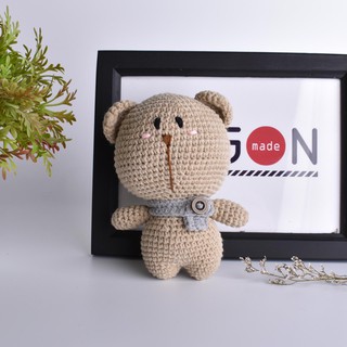 Gấu bún lèo béo lùn đẹp từng chi tiết - Thú móc len bằng tay - Dùng làm móc khóa hoặc quà tặng