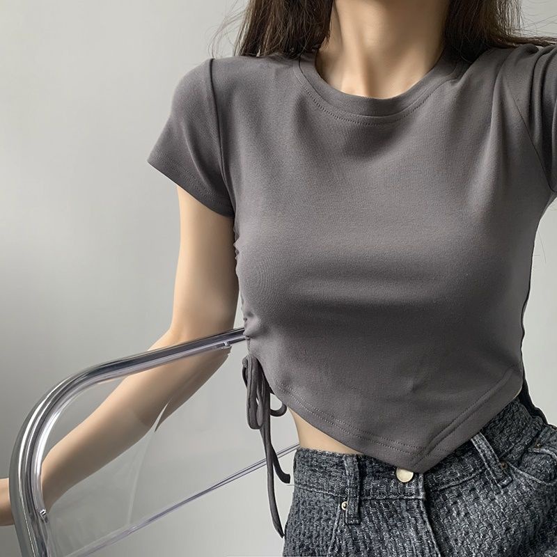 Áo nhọn rút bên tay ngắn thun - A2NR