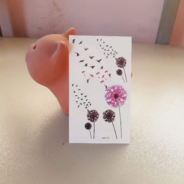 Hình xăm dán bồ công anh.Xăm dán tatoo mini tạm thời, size &lt;10x6cm