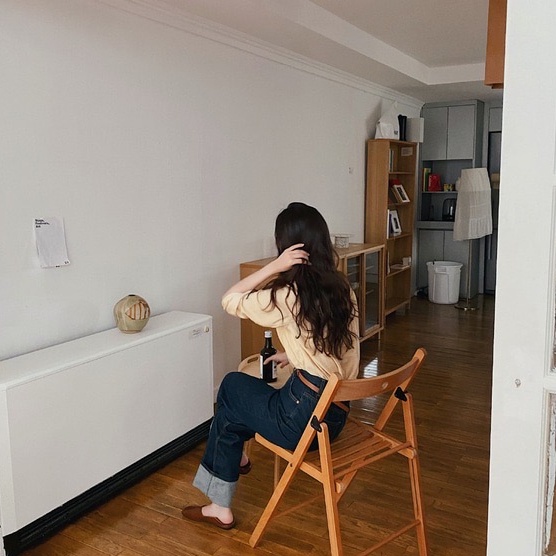 SUXI Áo Sơ Mi Tay Dài Cổ Tròn Màu Sắc Đơn Giản Dễ Phối Đồ Cho Nữ