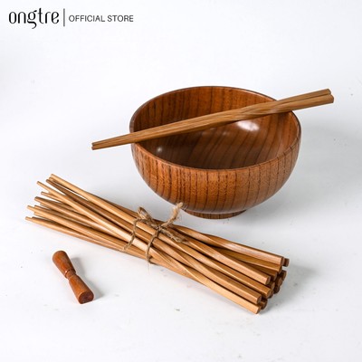 Bộ  Đũa Tre ONGTRE Cao Cấp - Đũa Tre Tự Nhiên, An Toàn Vệ Sinh, Dùng Cho Gia Đình, Nhà Hàng, Khách Sạn, Logo thương hiệu