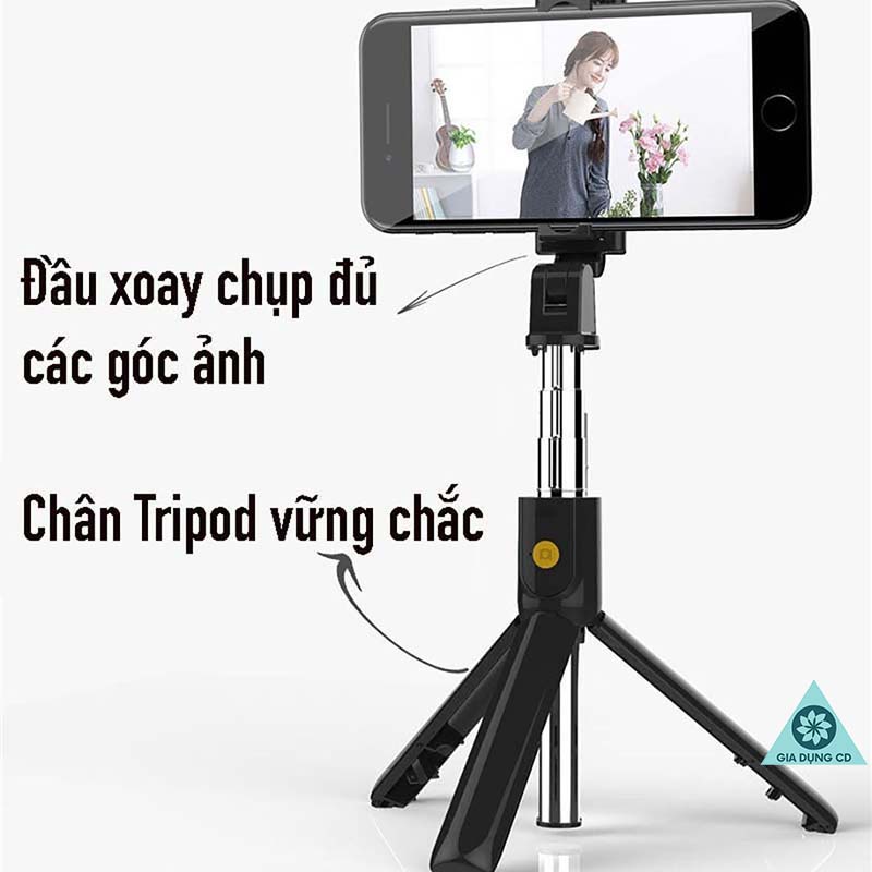 Gậy Chụp Ảnh Tự Sướng Bluetooth 3 Chân Đa Năng Kèm Bấm Tự Chụp – Tripod K07 – Chụp Hình Selfie [GẬY TỰ SƯỚNG]