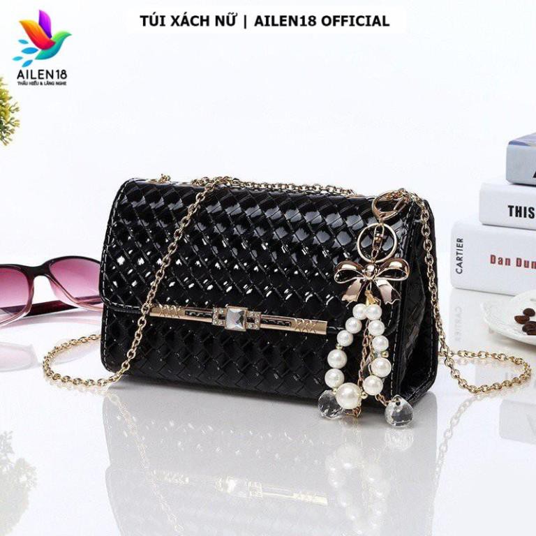 Túi Xách Nữ Ailen18 Túi Đeo Chéo Thời Trang Đính Hạt Nơ Khóa Cài MSP TN170