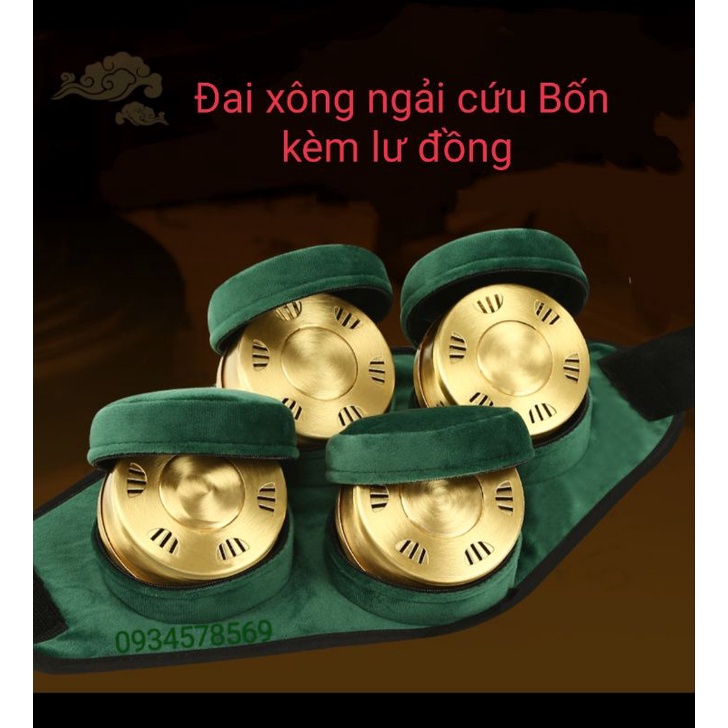Đai xông ngải cứu trị liệu kèm lư đồng cao cấp.Đai chườm ấm cứu ngải