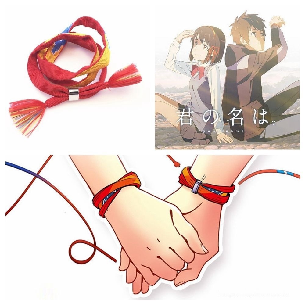Vòng đeo tay bằng sợi dây đỏ thủ công họa tiết trong phim Kimi no Na wa Your Name để hóa trang độc đáo