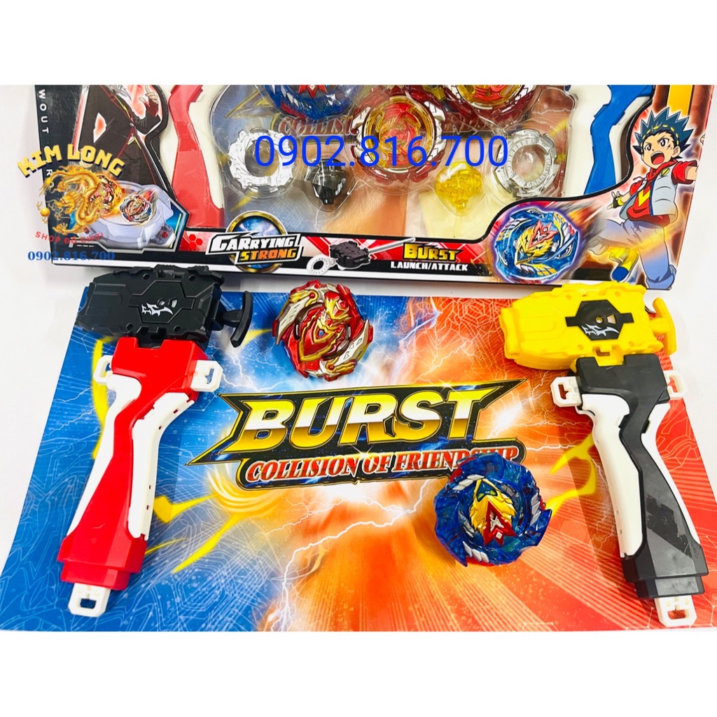 Bộ 2 Con Quay BEYBLADE vòng xoay thần tốc siêu mạnh có Tay Cầm 542