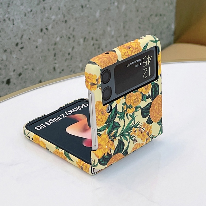 Ốp điện thoại HOCE PC cứng họa tiết hoa hướng dương cổ điển cho Samsung Galaxy Z Flip 3 5G Z Flip 4 Z Fold 3 Z Fold 4