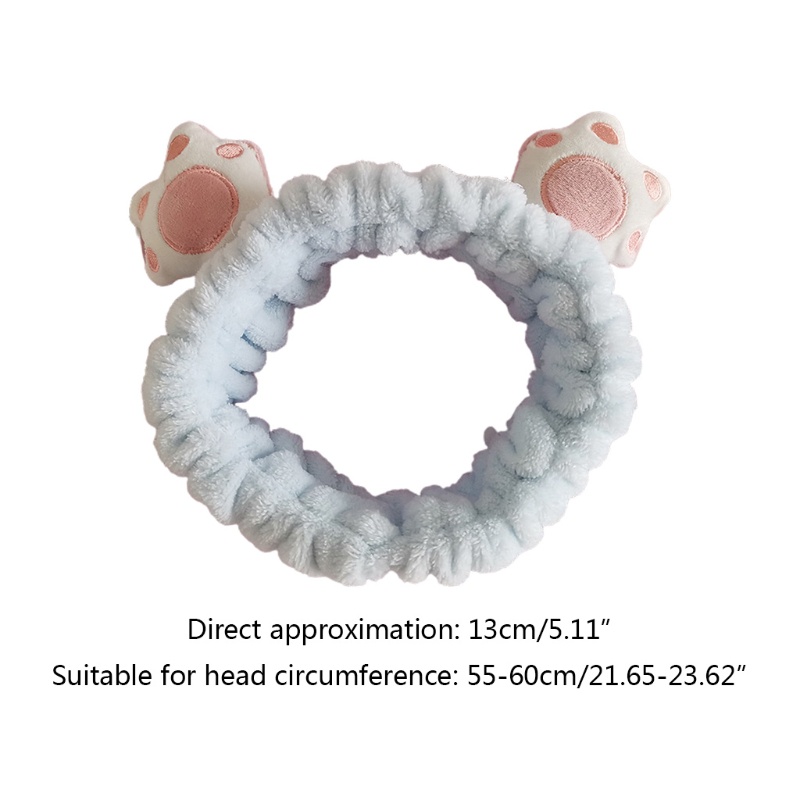 Băng Đô Cài Tóc Co Giãn Kiểu Chân Mèo Hoạt Hình 3D Màu Kẹo Ngọt Dành Cho Nữ Rửa Mặt / Trang Điểm