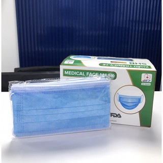Hộp 50 cái khẩu trang y tế công nghệ kháng khuẩn 4 lớp