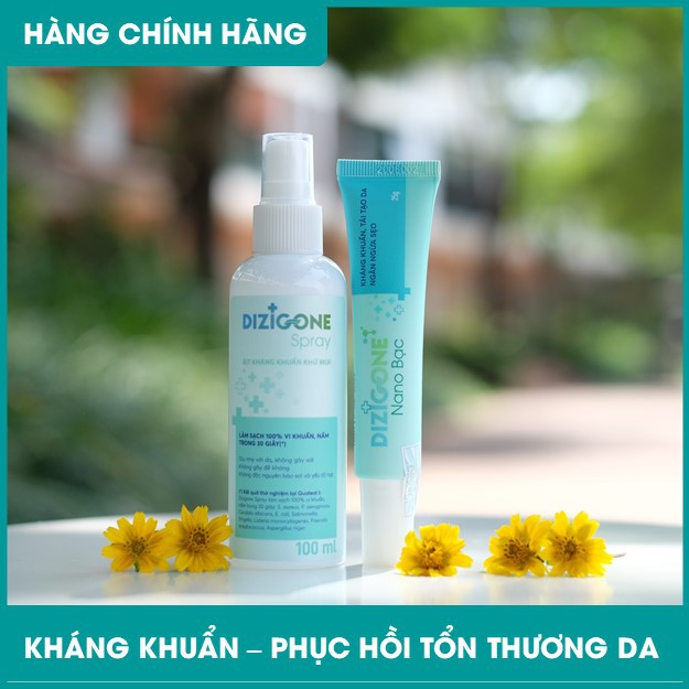 [COMBO] Dizigone Spray & kem Dizigone nano bạc Kháng khuẩn, lành vết thương, tái tạo da, ngăn ngừa sẹo.