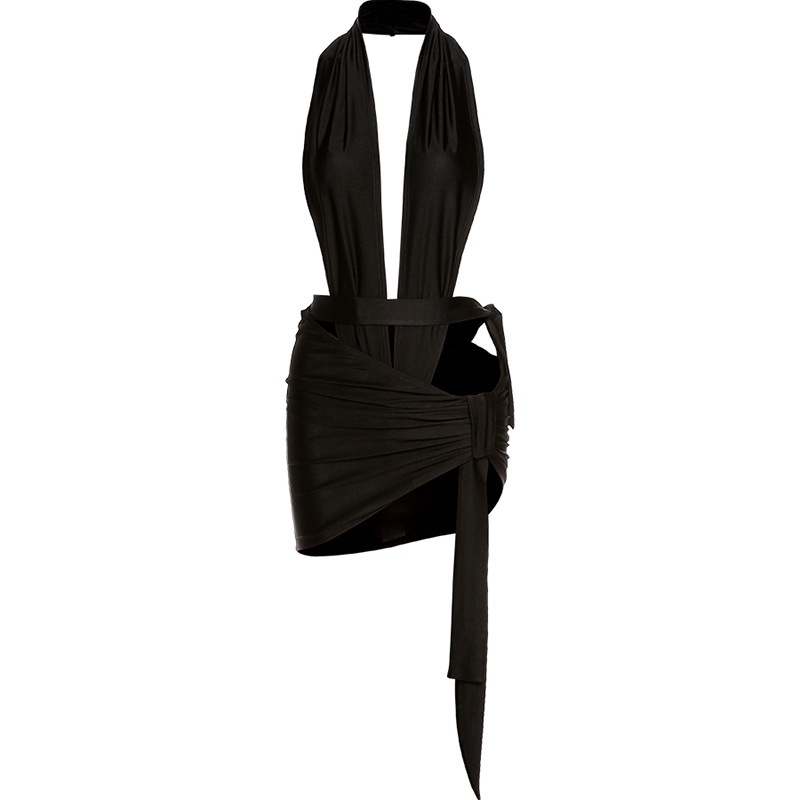 DUNEA Bộ Áo Liền Quần Cổ Chữ V Sâu Quyến Rũ Dành Cho Nữ