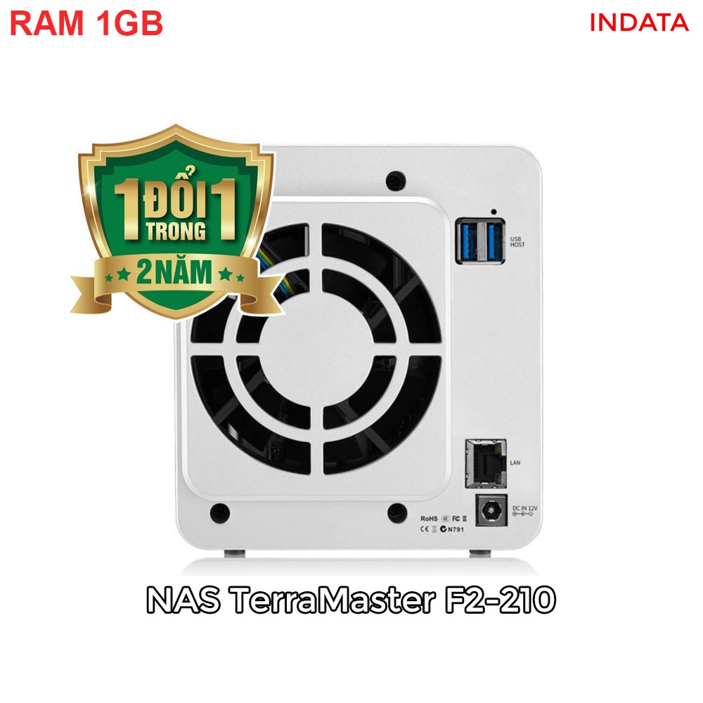 Ổ cứng mạng NAS TerraMaster F2-210 Quad-core CPU, RAM 1GB, 2 khay ổ cứng