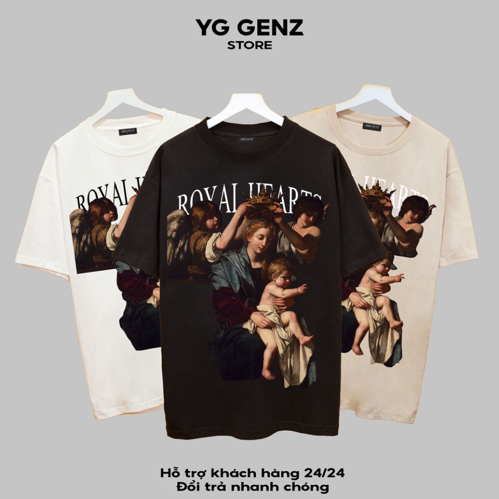 Áo thun tay lỡ MIKENCO 1 YGGENZ shop , Áo thun unisex nam nữ from rộng oversize chất liệu cotton - Hàng mới về