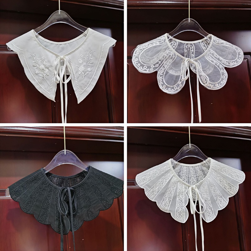 Cổ Áo Giả Thêu Họa Tiết Hoa Tinh Tế Trang Trí Cho Nữ