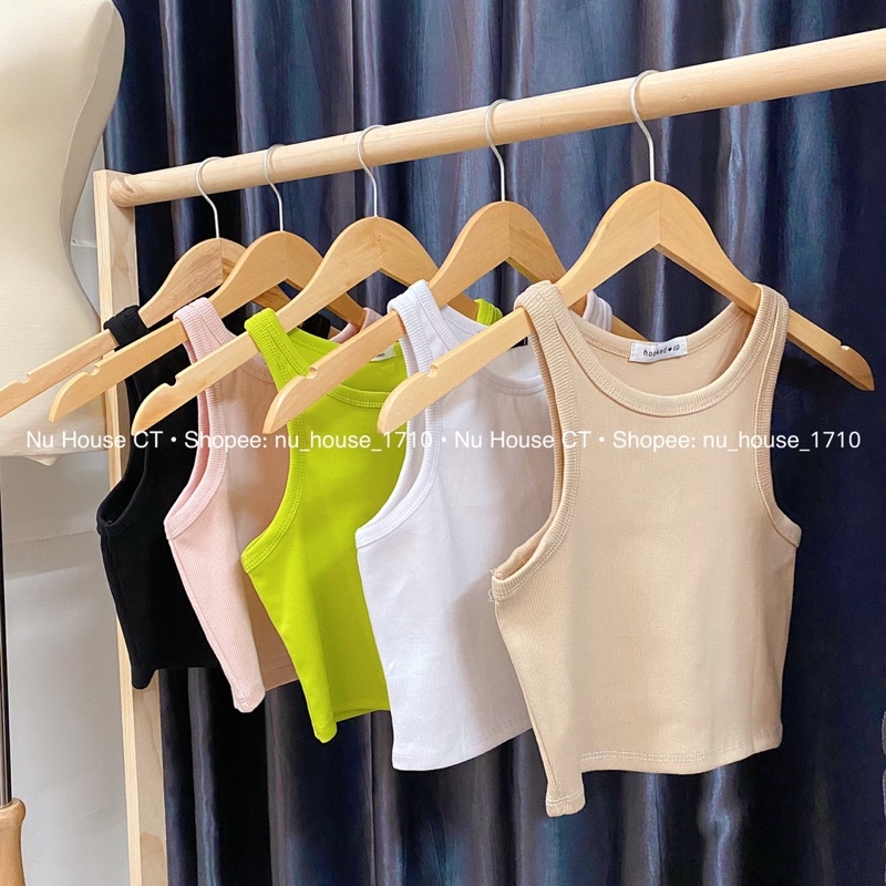 Áo croptop ba lỗ nữ thun gân tăm áo ba lỗ ngược kèm clip và ảnh thật