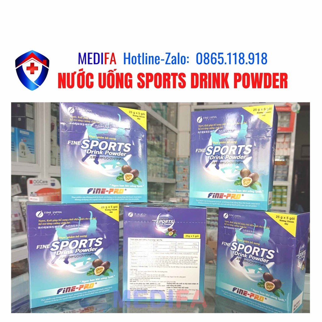 SPORTS Drink Powder nước uống bù điện giải cho cơ thể ,hộ trợ tăng cường sinh lực, Fine Sports Drink Powder - Fine Japan