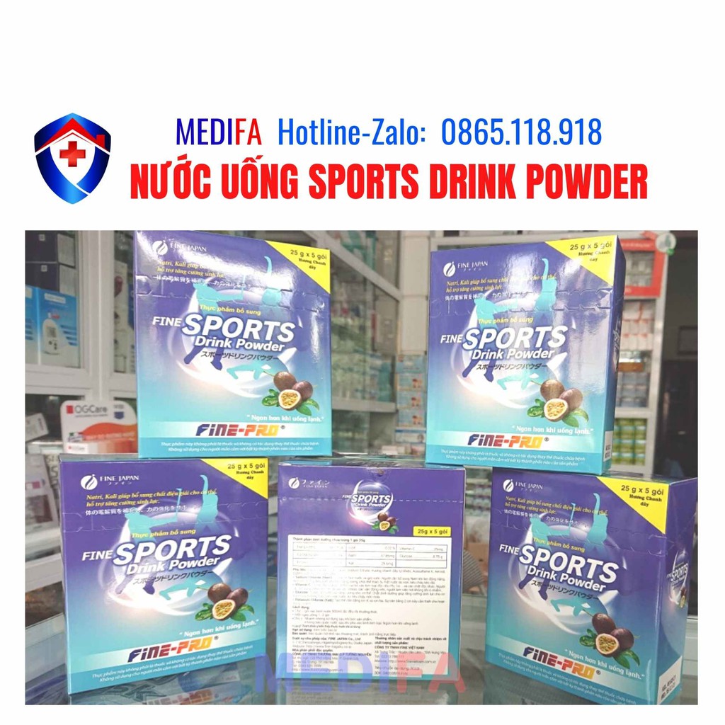 Nước uống bù điện giải SPORTS Drink Powder, hộ trợ tăng cường sinh lực, Fine Sports Drink Powder - Fine Japa