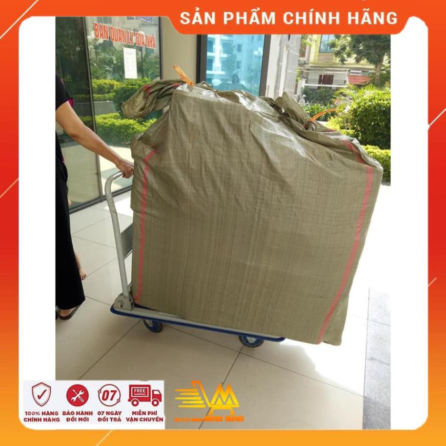 [BH 12TH - Clip thật] Xe Đẩy Hàng 150kg, Xe Đẩy Hàng 4 Bánh Maxkiwi- Sàn Thép, Tay Đẩy Gập Gọn