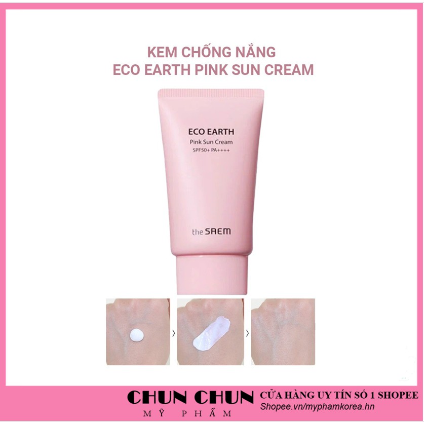 Kem chống nắng giúp bảo vệ trắng sáng da nâng tone TheSeams Eco Earth Power Hàn Quốc SPF 50+ PA+++