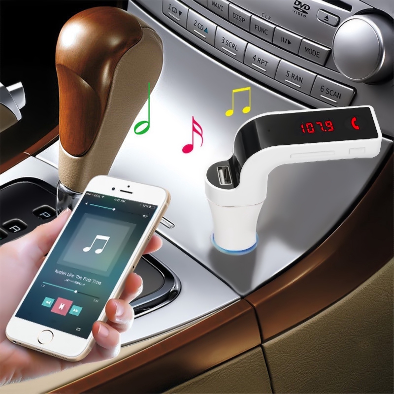 Máy MP3 phát tín hiệu radio FM BOOMBOOM G7 tích hợp sạc USB kết nối bluetooth cho xe hơi