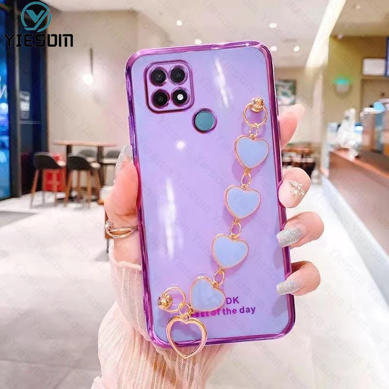 Ốp Điện Thoại Bảo Vệ Camera Kèm Dây Đeo Cổ Tay Sang Trọng Cho Realme C31 C35 C21Y C25Y C25 C21 C20 C17 C15 C11 2021 C12