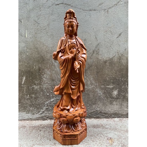 Tượng phật bà quan âm bồ tát gỗ hương cao 30cm