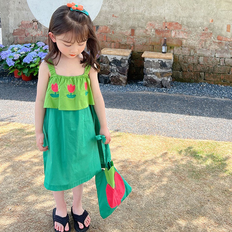 Đầm Công Chúa Không Tay In Hoa Thời Trang Mùa Hè Hàn Quốc Cho Bé Gái Se7en