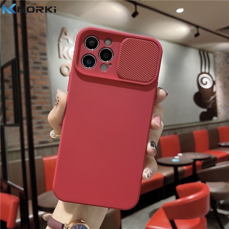 Ốp điện thoại silicon mềm nhám màu kẹo nắp trượt bảo vệ camera thích hợp cho iPhone Xs Max Xr X Xs 10 7 8 plus Se 2020