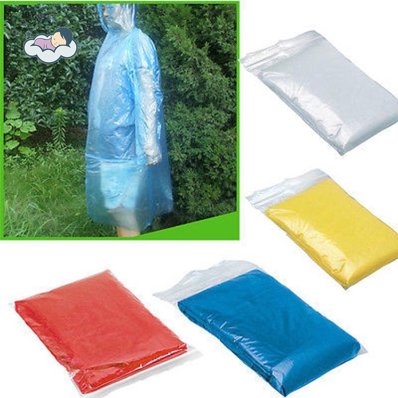 【RYT】1PCS Disposable Raincoat Adult Emergency Waterproof Poncho Unisex Rainwear Camping Rain Coat