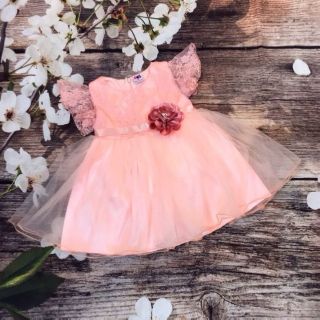 Đầm công chúa voan hoa hồng đỏ sỉ