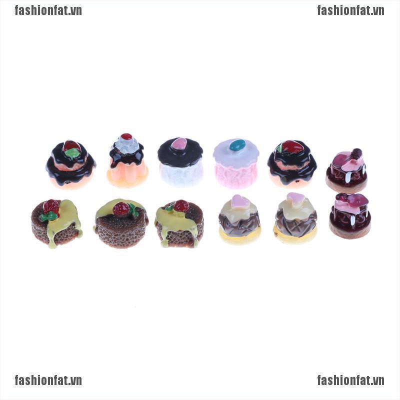 Set 5 mô hình bánh ngọt 3D bằng resin trang trí nhà búp bê