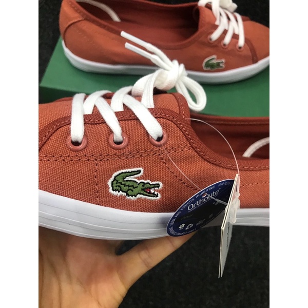 Giày thể thao nữ có 2 màu logo thương hiệu Lacoste cao cấp