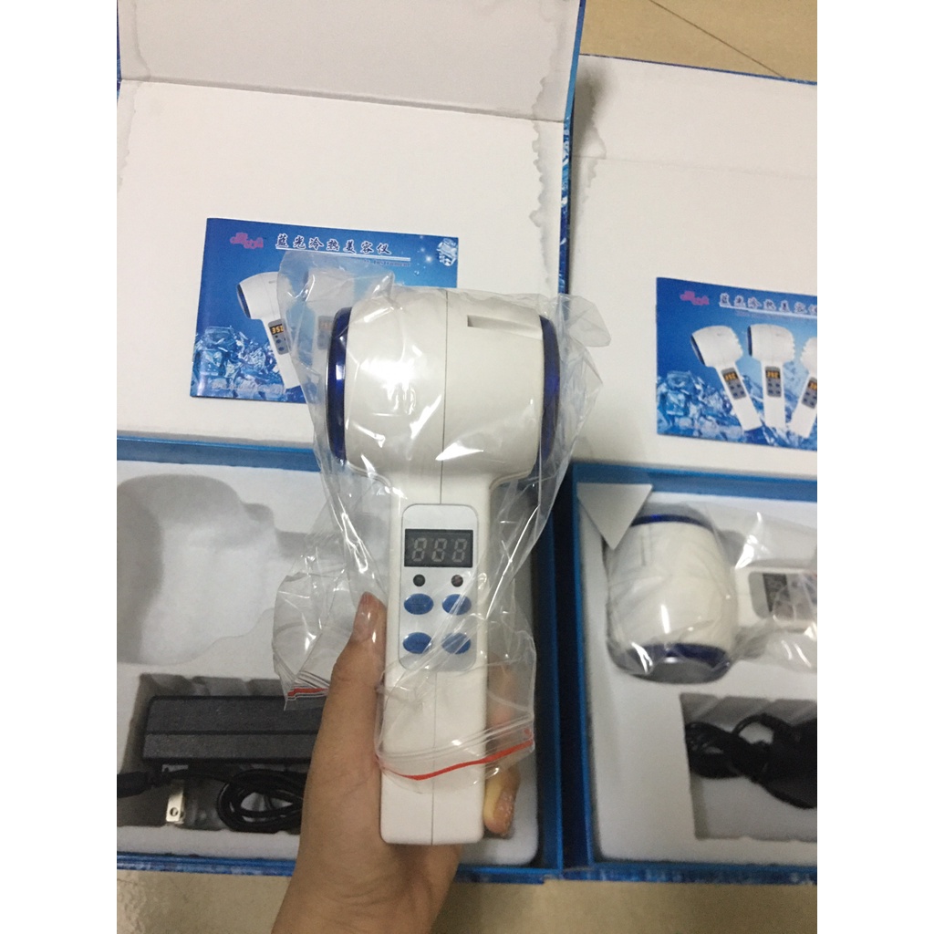 Búa nóng lạnh xanh kết hợp ánh sáng sinh học điện di dùng trong spa