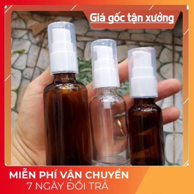 Chai thủy tinh xịt giọt 15ml/20ml/30ml chiết mỹ phẩm, dầu gội, sữa tắm, serum