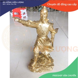 Tượng trần hưng đạo chỉ tay bằng đồng vàng cao 25cm - tượng trần hưng đạo bằng đồng