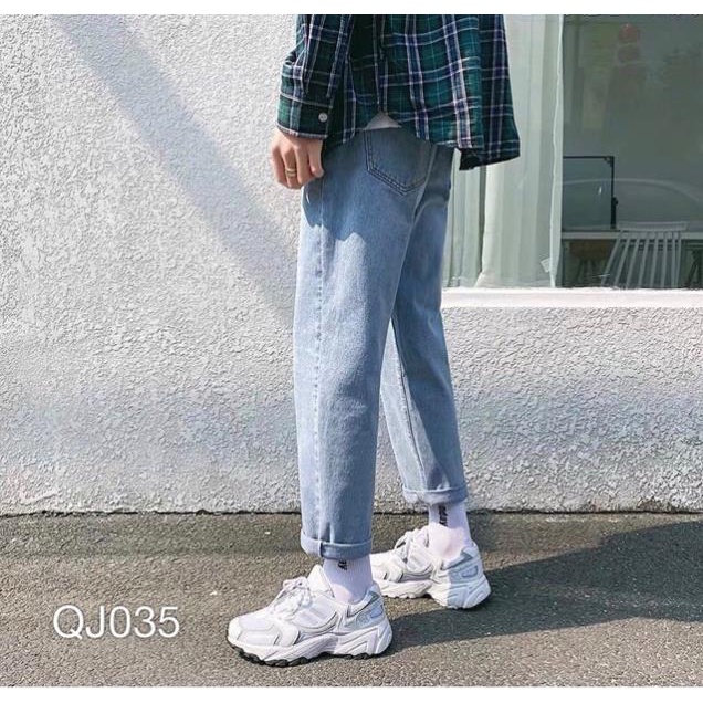 QUẦN JEAN, QUẦN BÒ  BAGGY NAM BASIC XANH BẠC - GenZ Pucca | BigBuy360 - bigbuy360.vn