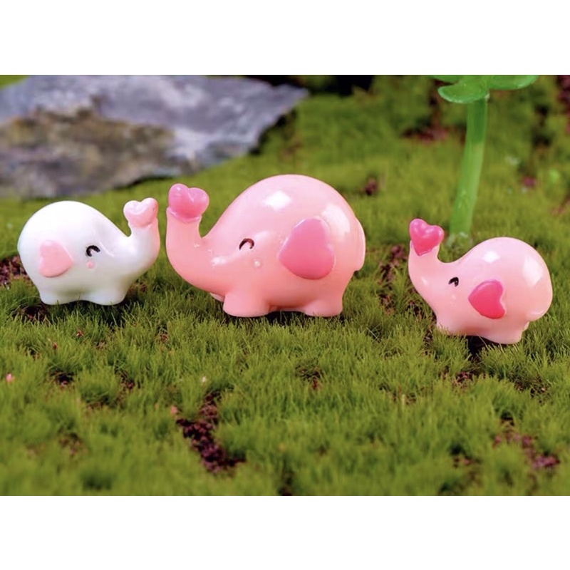 Tiểu Cảnh Voi Trái Tim | Phụ Kiện Trang Trí Hồ Cá, Tiểu Cảnh Terarium, Sen Đá, Xương Rồng