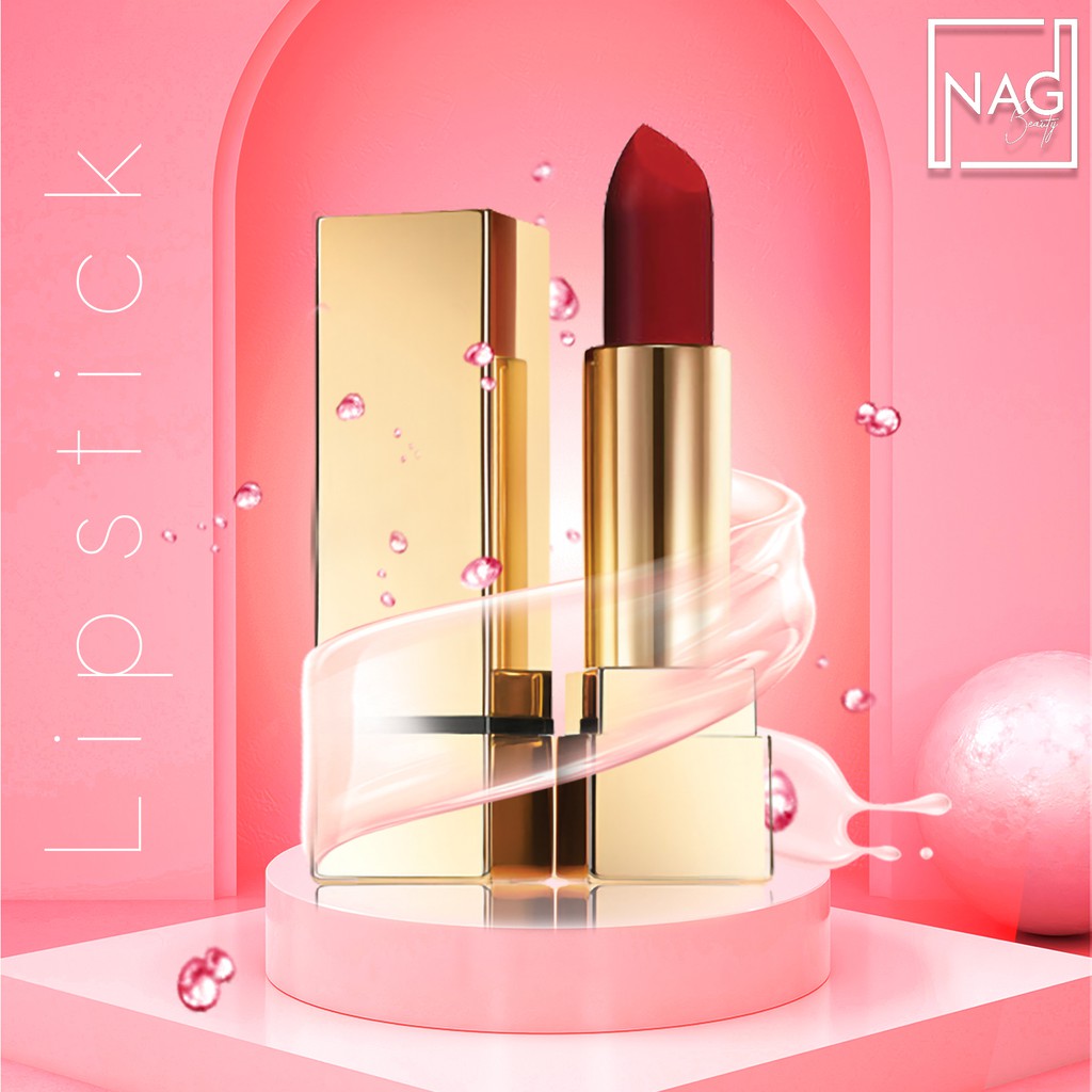 Son lì NAG Lipstick hai màu đỏ cam, đỏ ruby sang trọng cho đôi môi mềm, quyến rũ - N.A.G Beauty